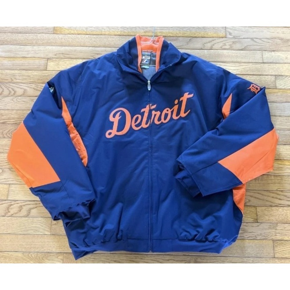 Majestic Detroit Tigers Therma Base Jacket 2XL Authentic MLB Dugout Fleece Full